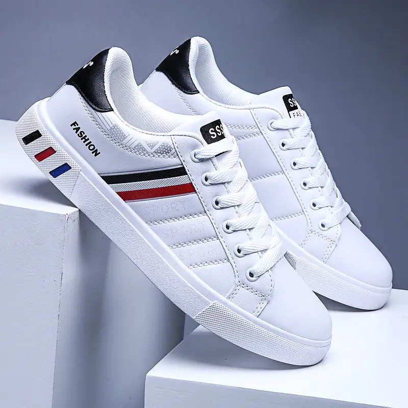 INSTOCK- autumn men's casual Korean style trendy white shoes