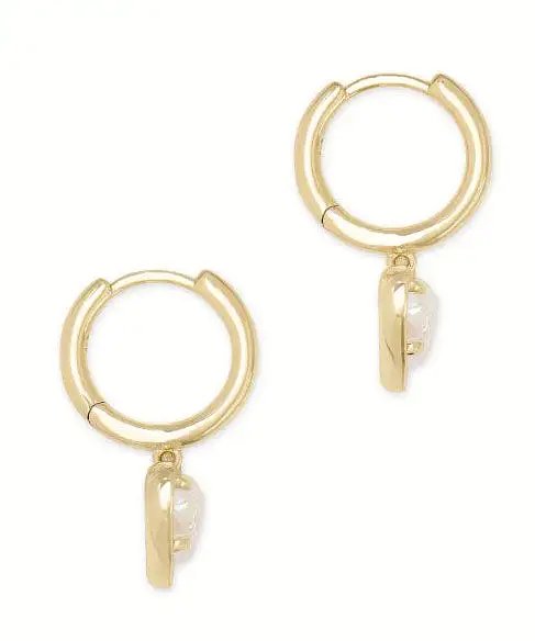 Kendra Scott Ari Heart Drusy Huggie Earring - Gold/Irid Drusy