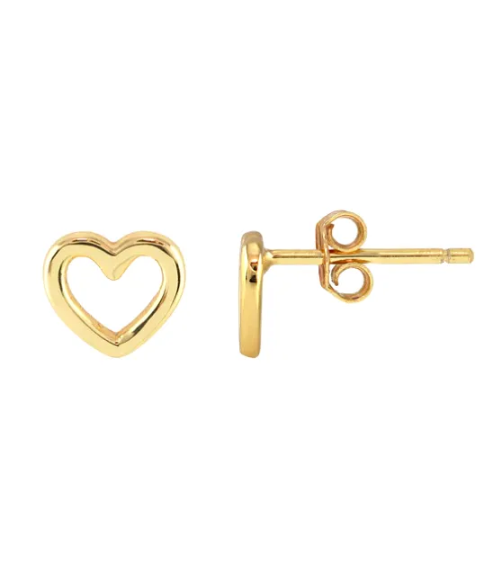 Kris Nations Heart Outline Stud Earrings - Gold OR Silver