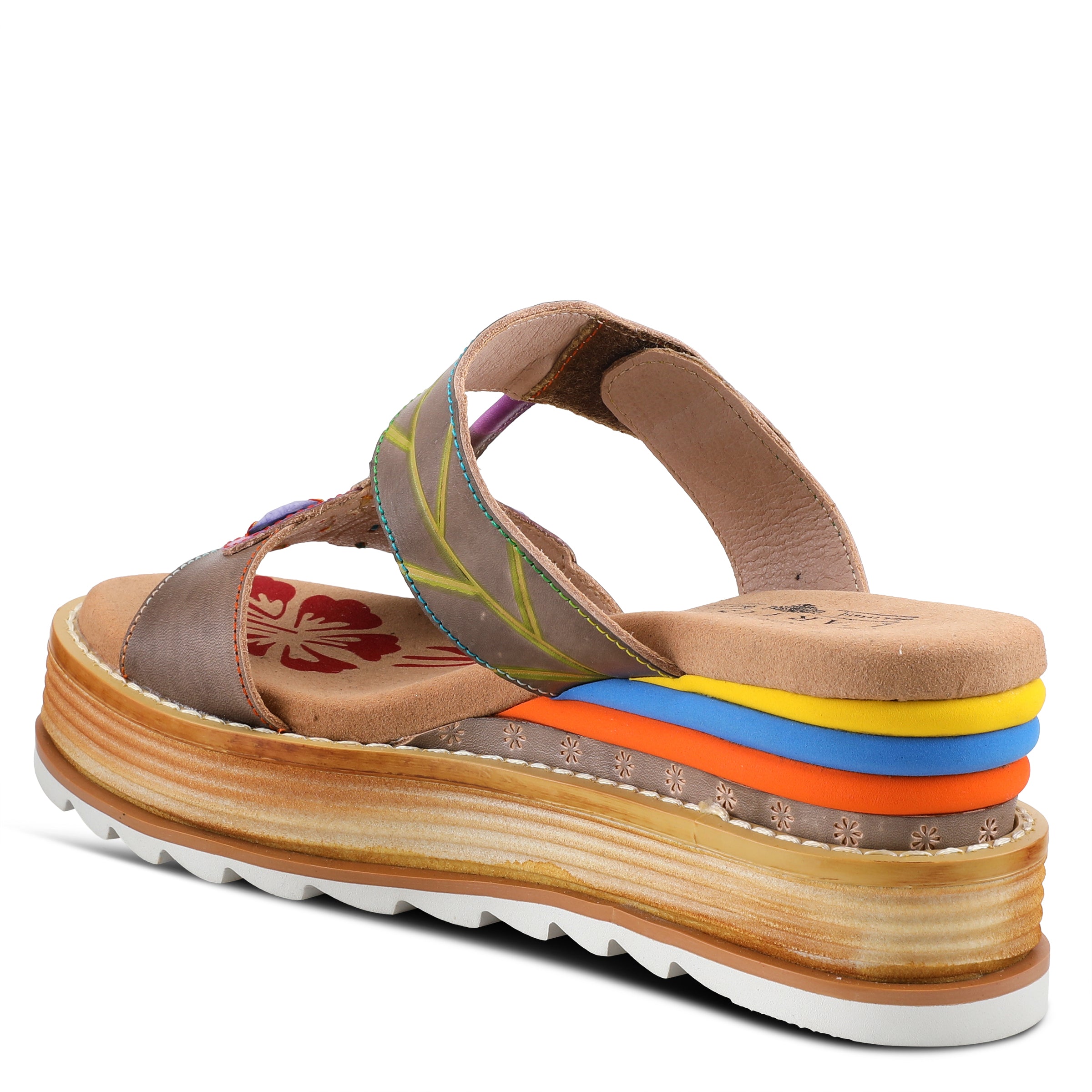 L'ARTISTE PEACOCK SLIDE SANDALS