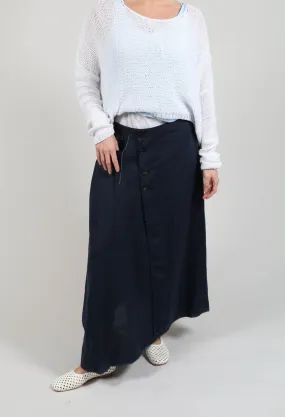 Linen Skirt in Navy