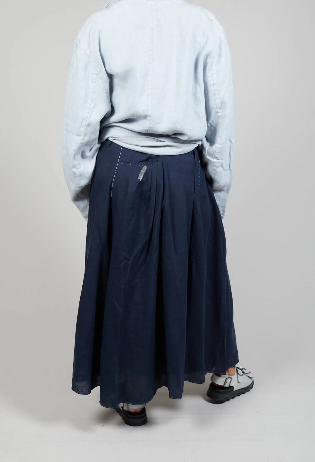 Linen Skirt in Navy