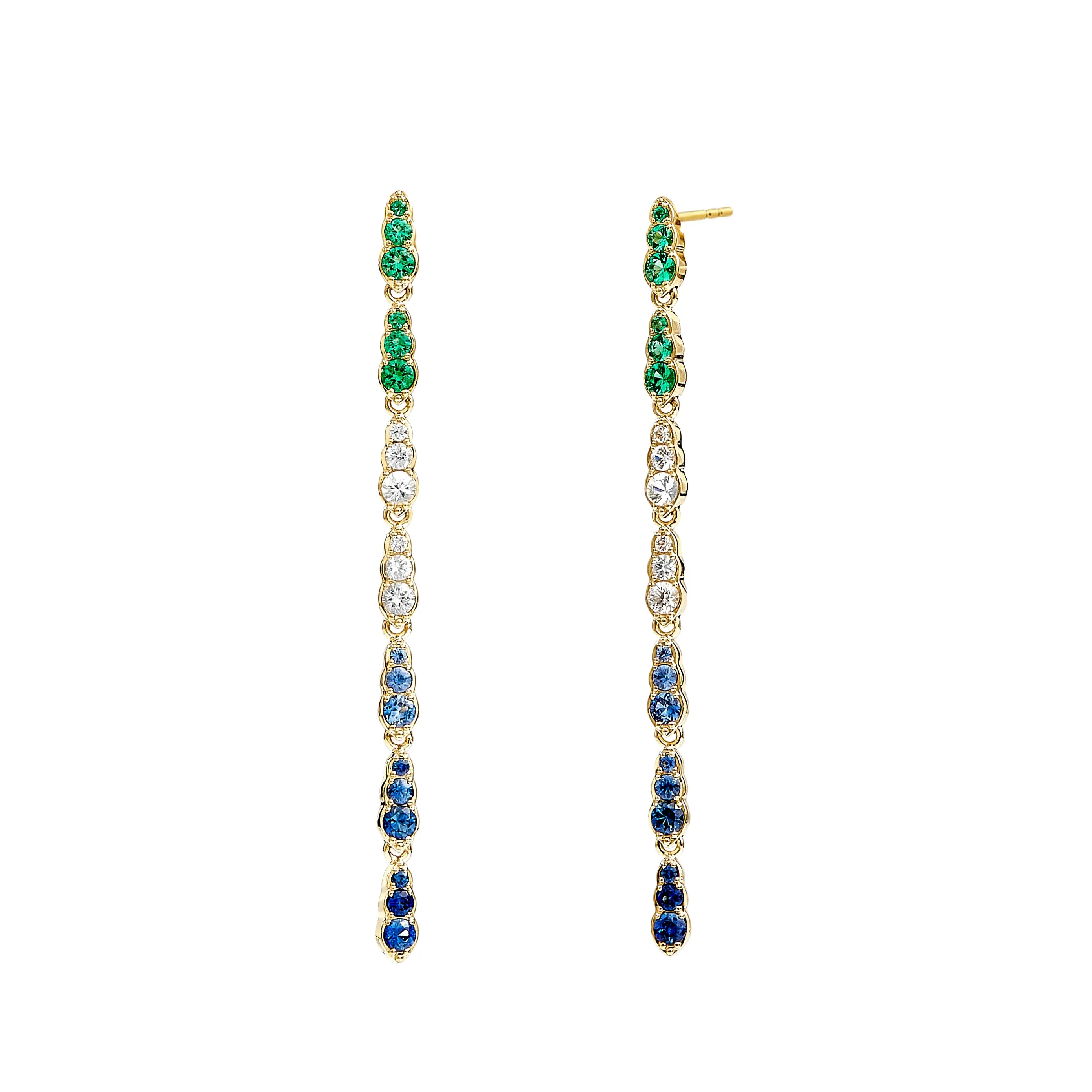 Long Mogul Gemstone Earrings