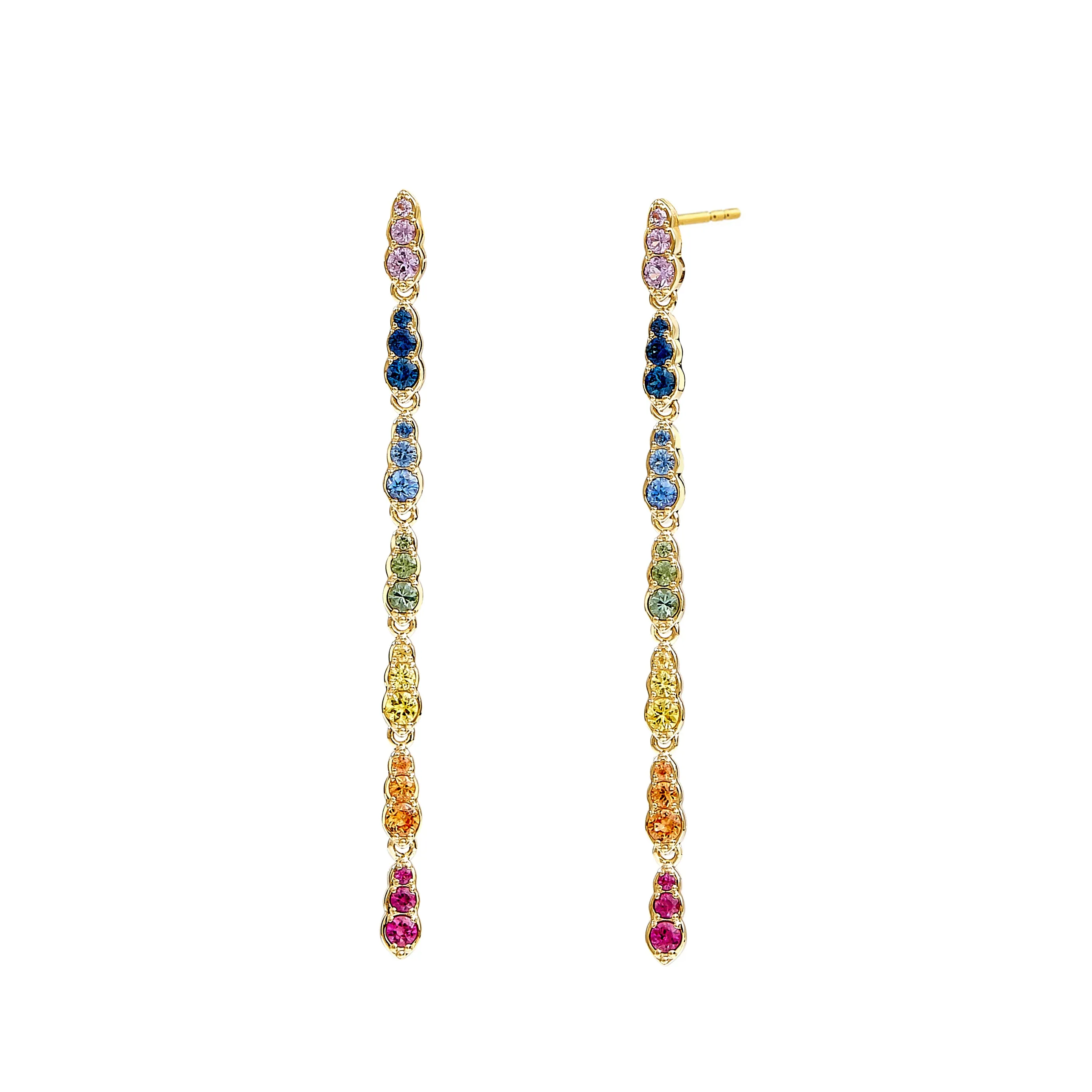 Long Mogul Gemstone Earrings