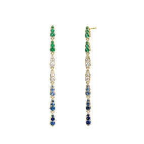 Long Mogul Gemstone Earrings