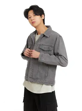 Men's Denim Buttoned Jacket IA402