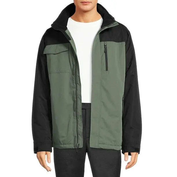 Men's green and black hooded Jacket