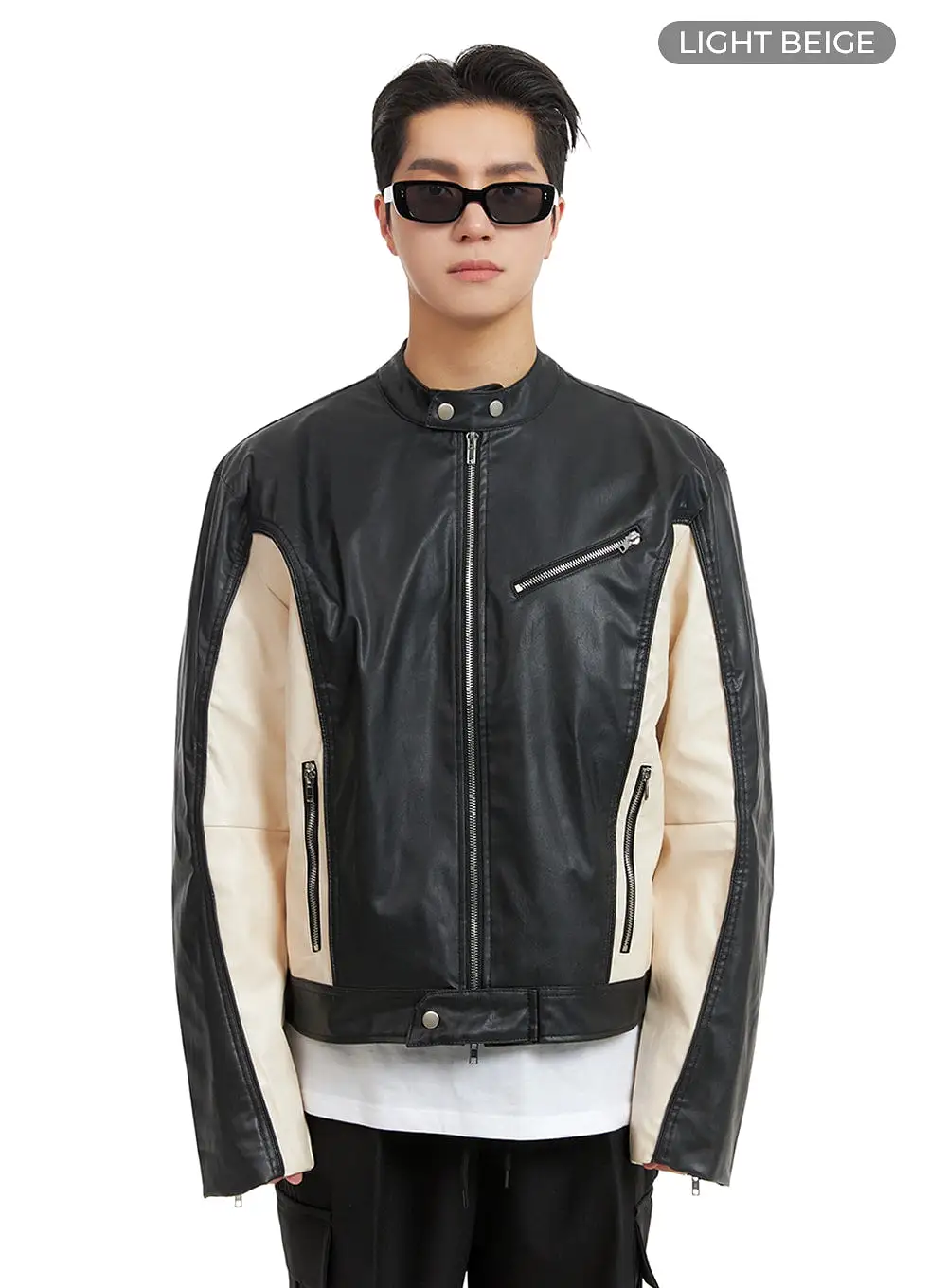 Men's Leather Biker Jacket IA401