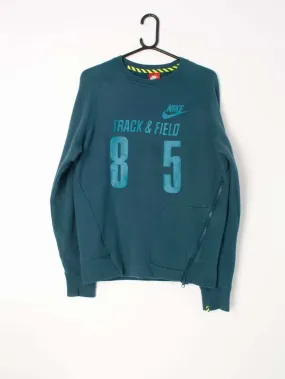 Mens Y2K Nike track & field ’85 sweatshirt with side zip detail – M