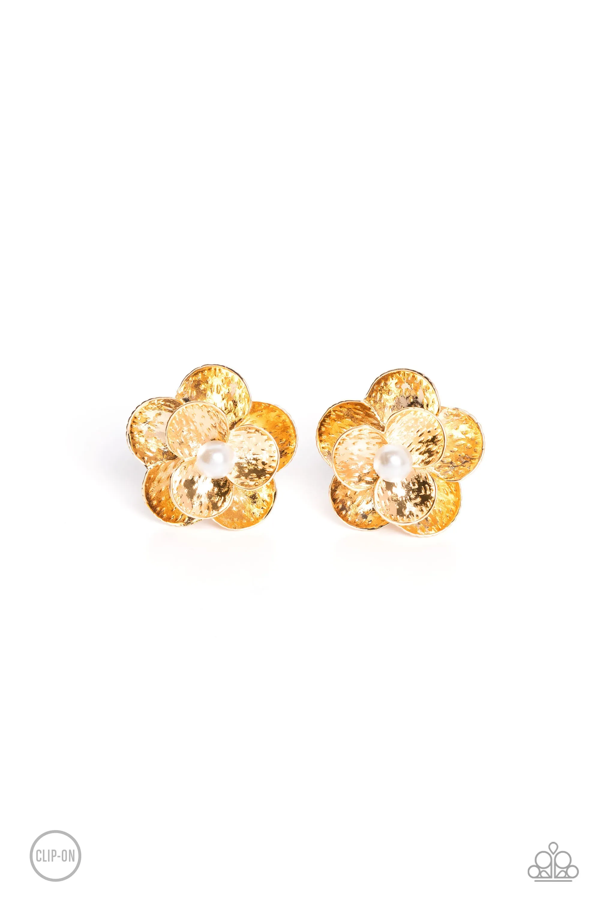 Miami Magic - Gold ~ Paparazzi Earrings CLIP ON