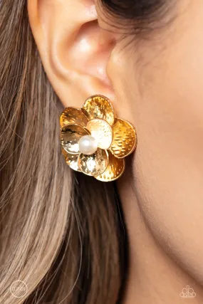 Miami Magic - Gold ~ Paparazzi Earrings CLIP ON