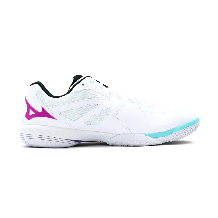 Mizuno Wave Claw 2 Badminton Shoes | White/Blue/Curacao