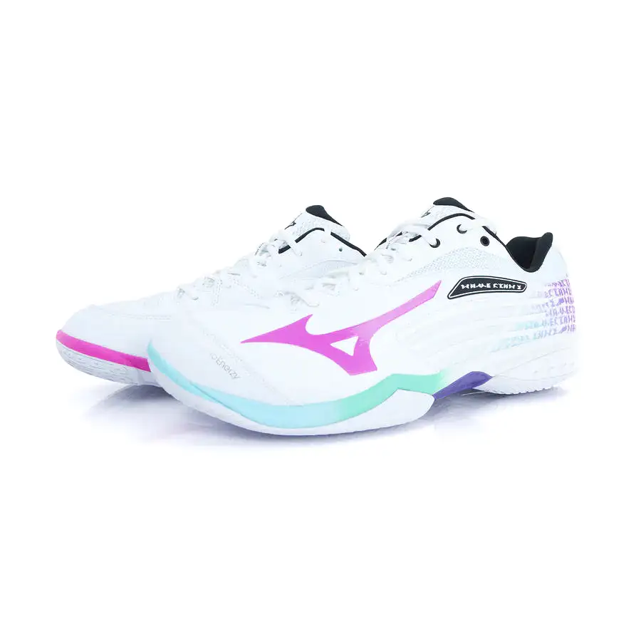 Mizuno Wave Claw 2 Badminton Shoes | White/Blue/Curacao