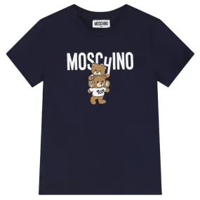 Moschino T-Shirt Logo Double Bear Navy