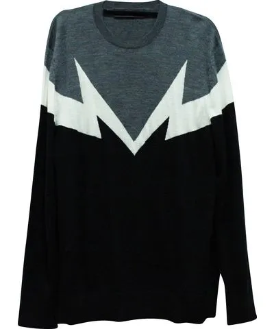 NEIL BARRETT Double Sonic Bolt Sweatshirt in Multicolor Wool