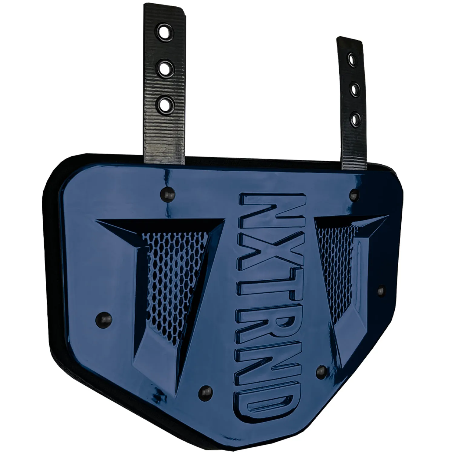 NXTRND B-PLATE Football Back Plate Chrome Navy Blue