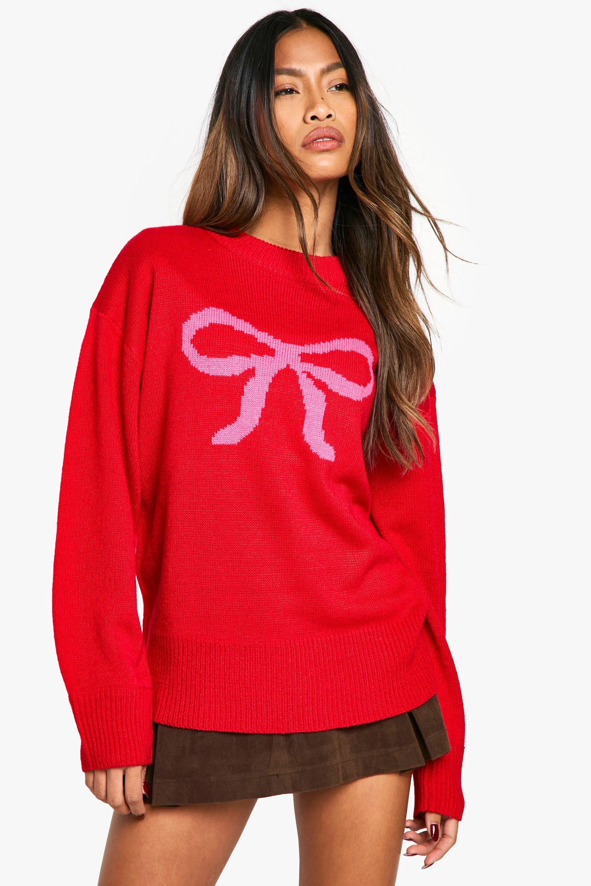 Oversized Christmas Bow Sweater