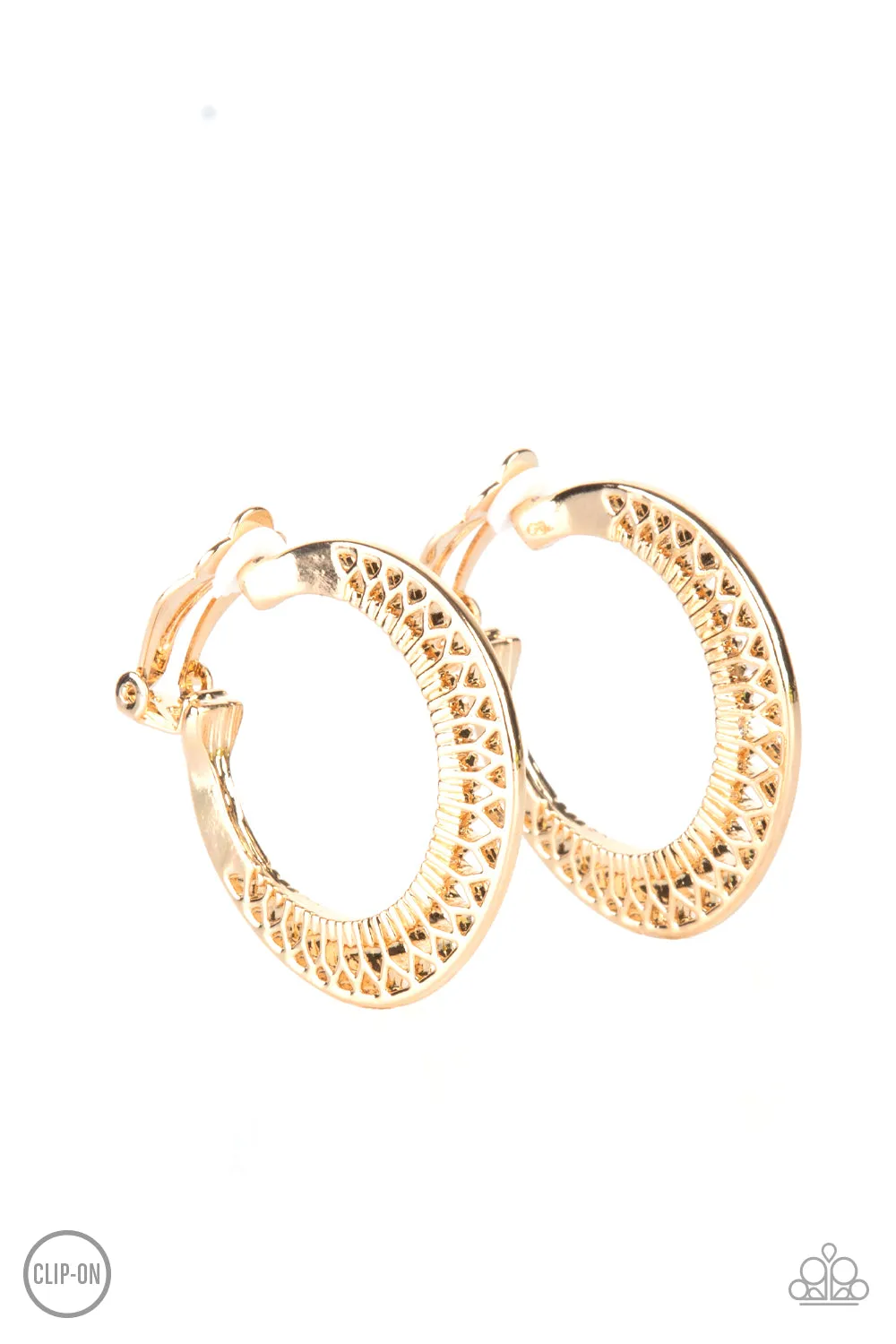 Paparazzi Moon Child Charisma - Gold Clip On Hoop Earrings