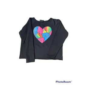 patched neon heart shirt