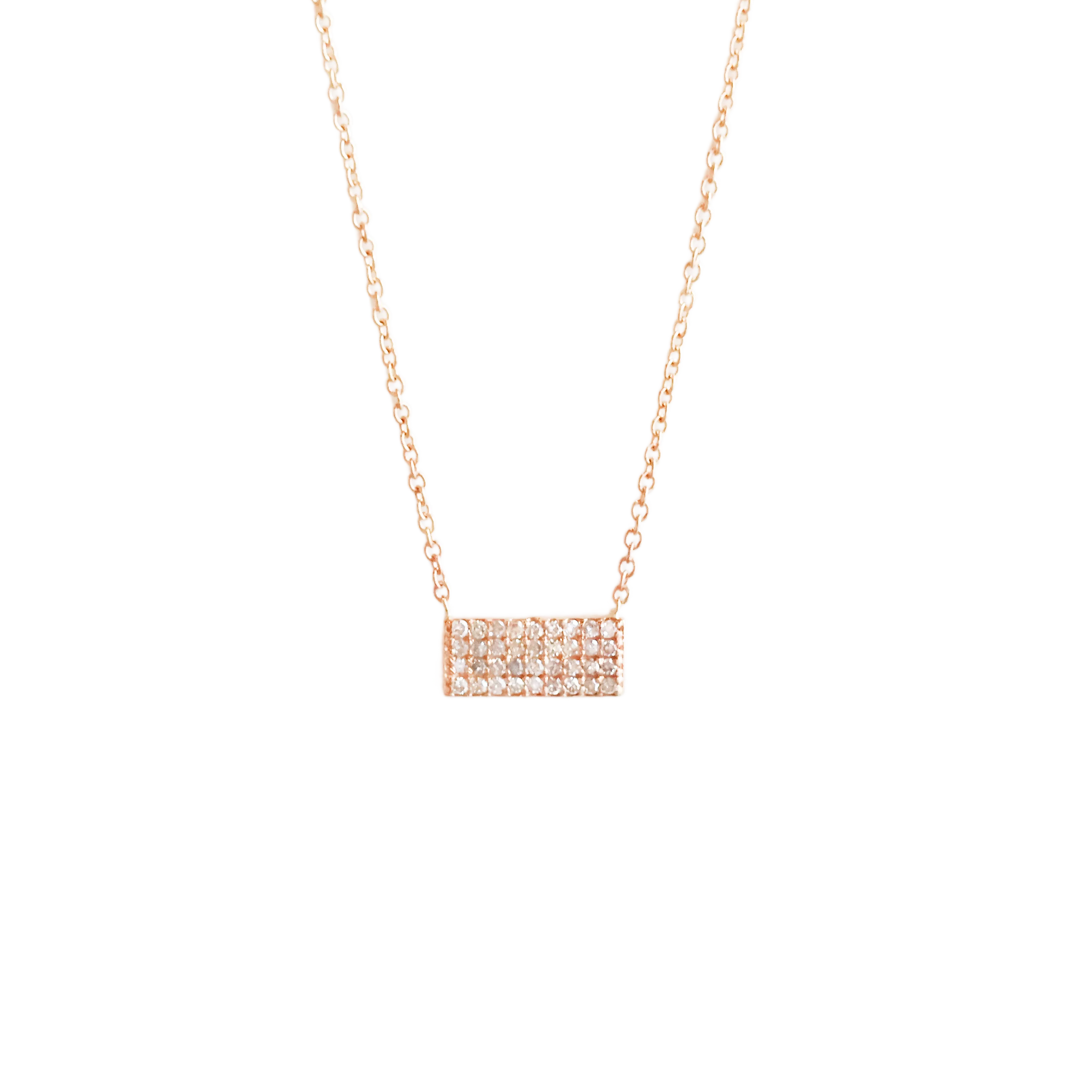 Pave Diamond Brick Necklace