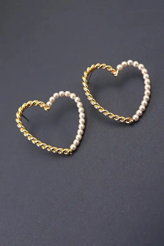 Pearly Heart Earrings