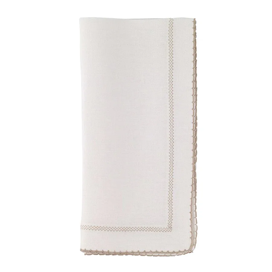 Picot Linen Napkin Set - (three colors)