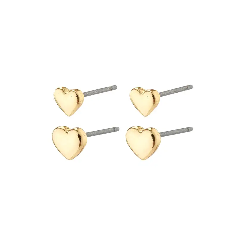 PILGRIM Aphrodite Heart Earrings 2-in-1 Set