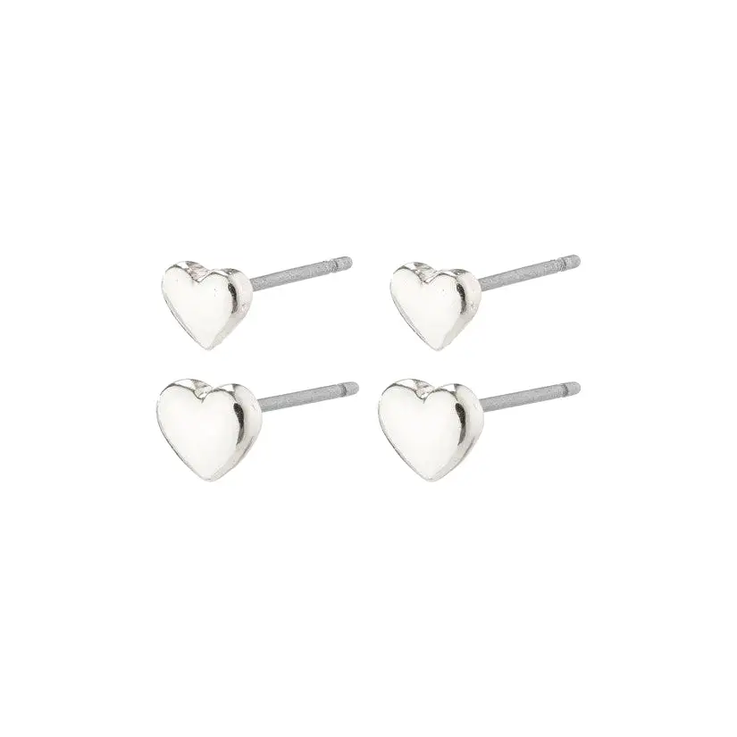 PILGRIM Aphrodite Heart Earrings 2-in-1 Set