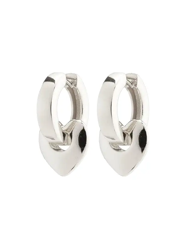 PILGRIM Wave Chunky Hoop Heart Earrings