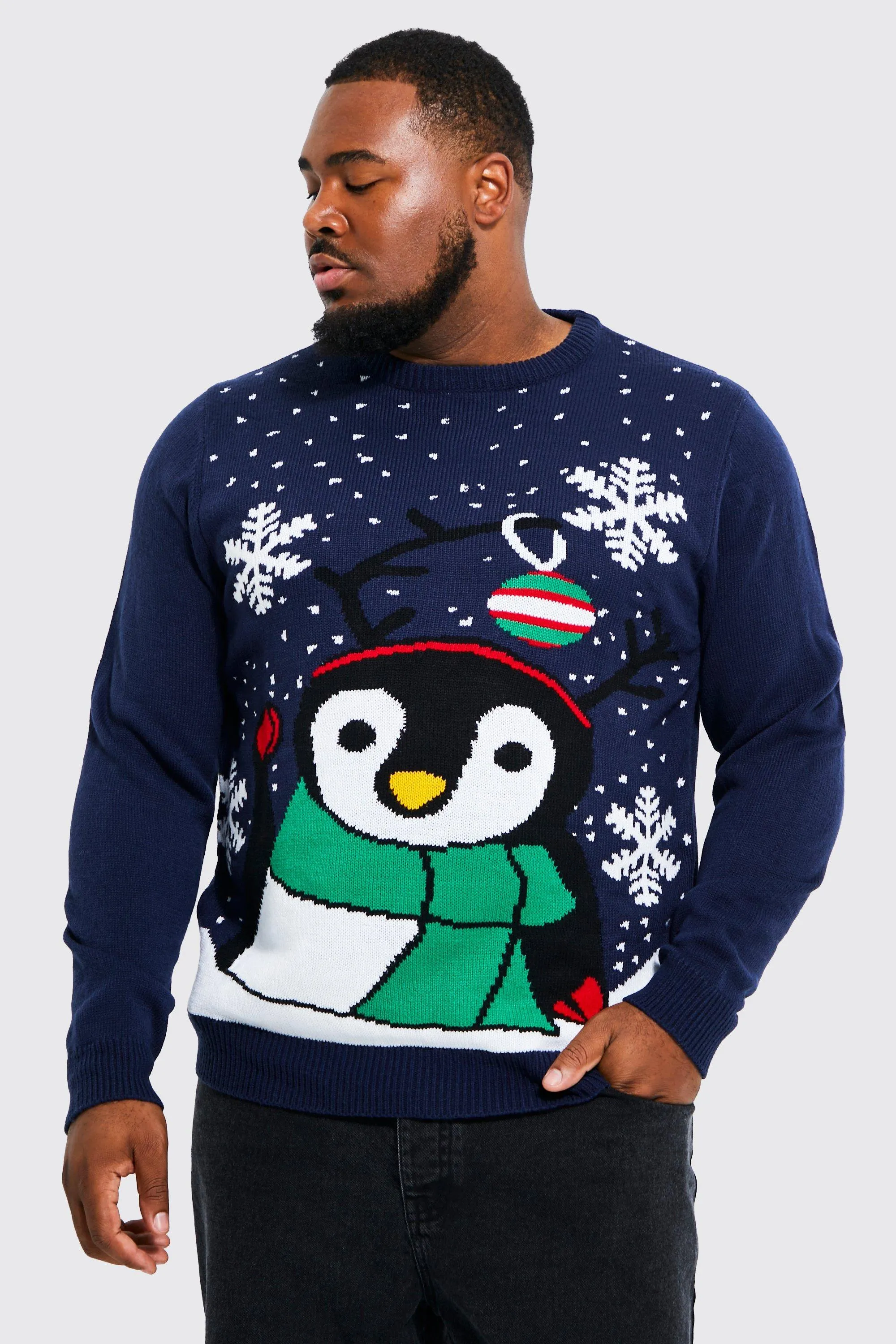 Plus Novelty Penguin Christmas Jumper