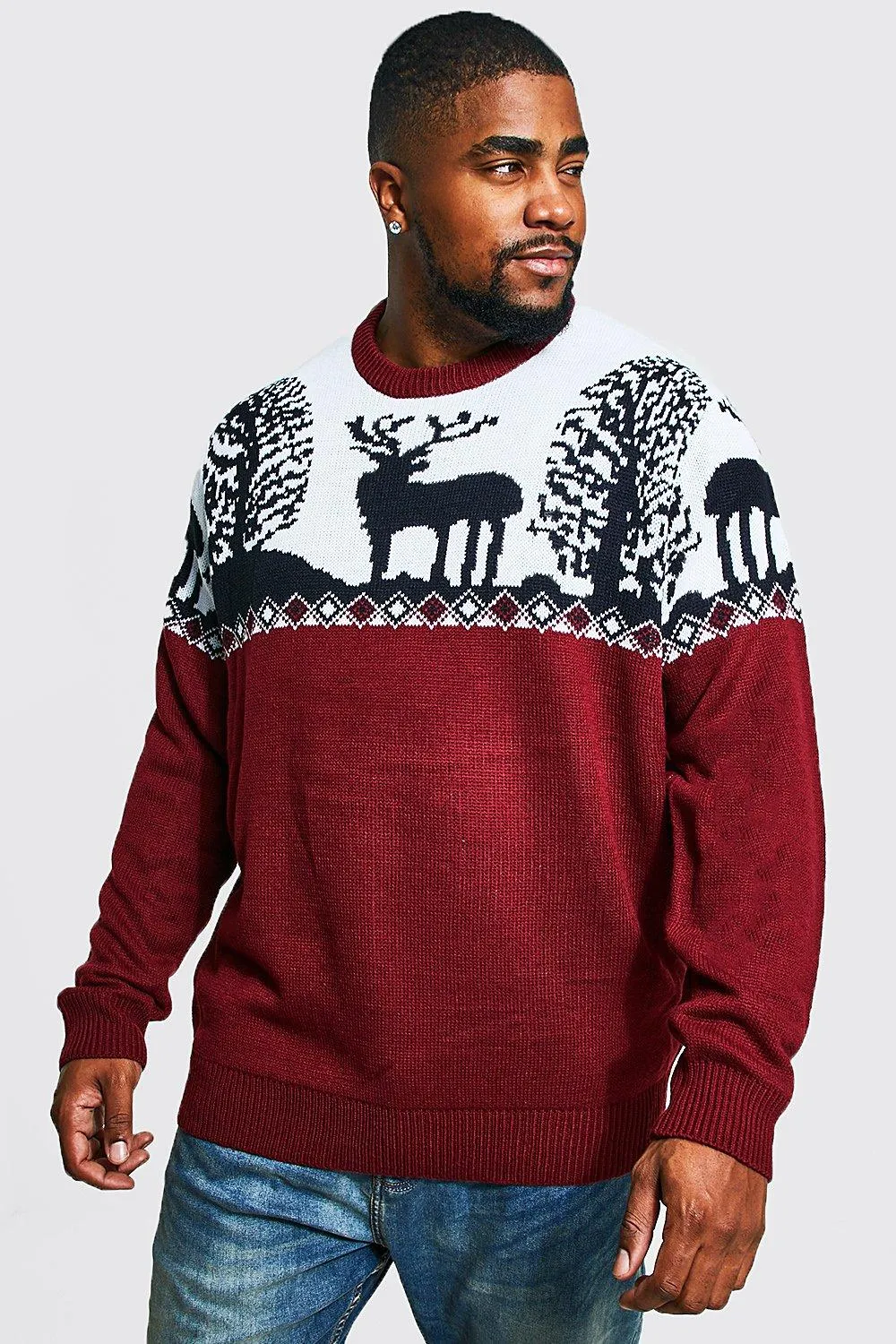 Plus Size Fairisle Knitted Christmas Jumper