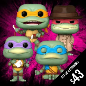 Pre-Order: Funko Pop! Teenage Mutant Ninja Turtles: Set of 4 Commons