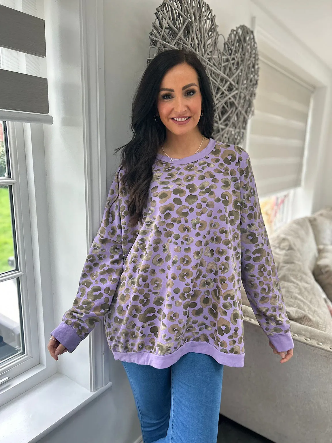 Purple Leopard Print Sweatshirt Kirsty