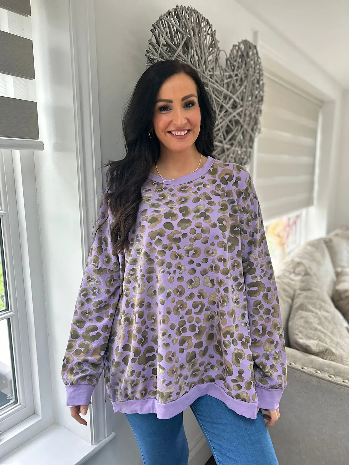 Purple Leopard Print Sweatshirt Kirsty