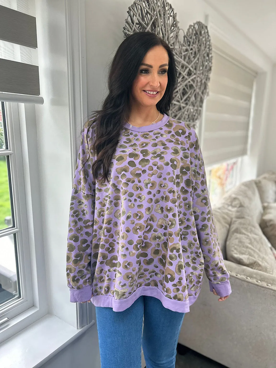 Purple Leopard Print Sweatshirt Kirsty