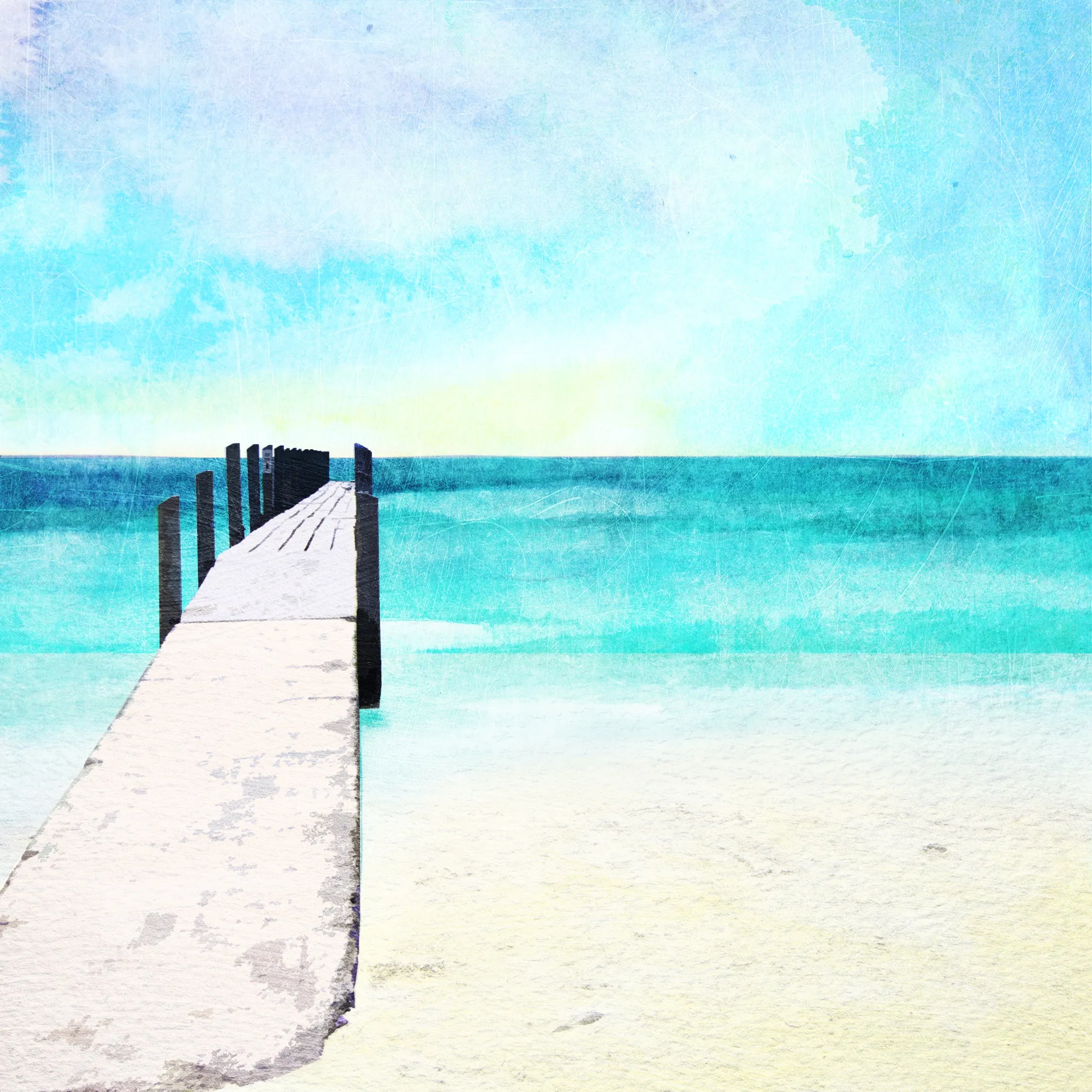 Quindalup Beach and Jetty Art Print