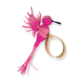 Raffia Napkin Ring - Pink Hummingbird