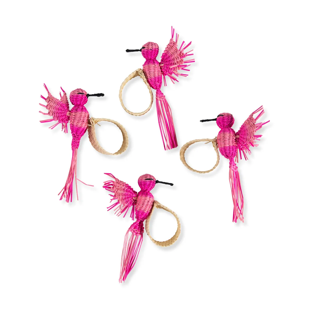 Raffia Napkin Ring - Pink Hummingbird