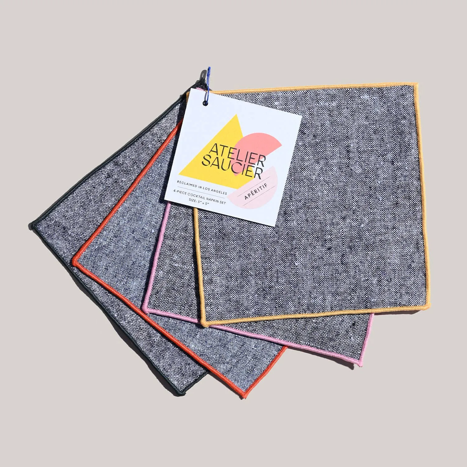 Rainbow Chambray Cocktail Napkin Set