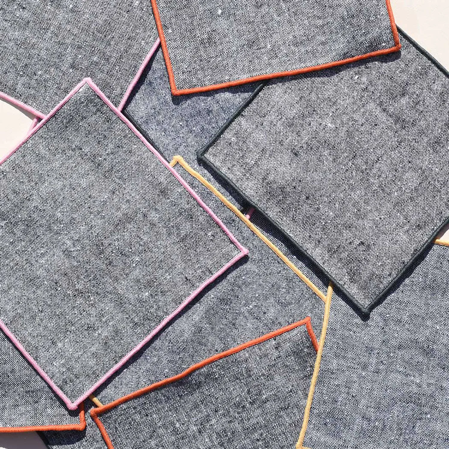 Rainbow Chambray Cocktail Napkin Set