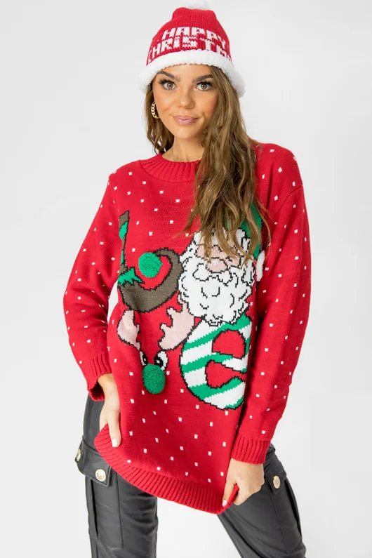 Red Pom Pom Christmas jumper