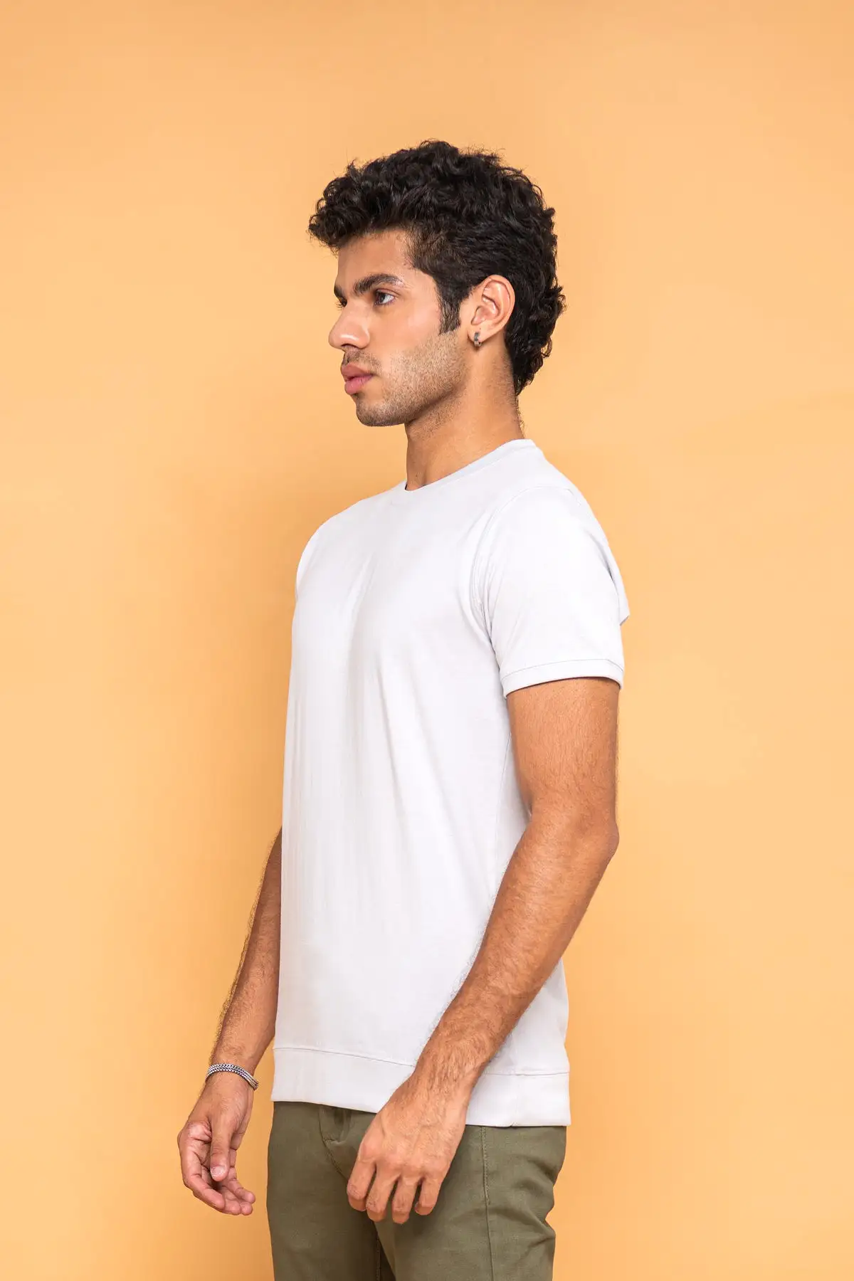 RELAXED FIT T-SHIRT WITH RIBBED HEM