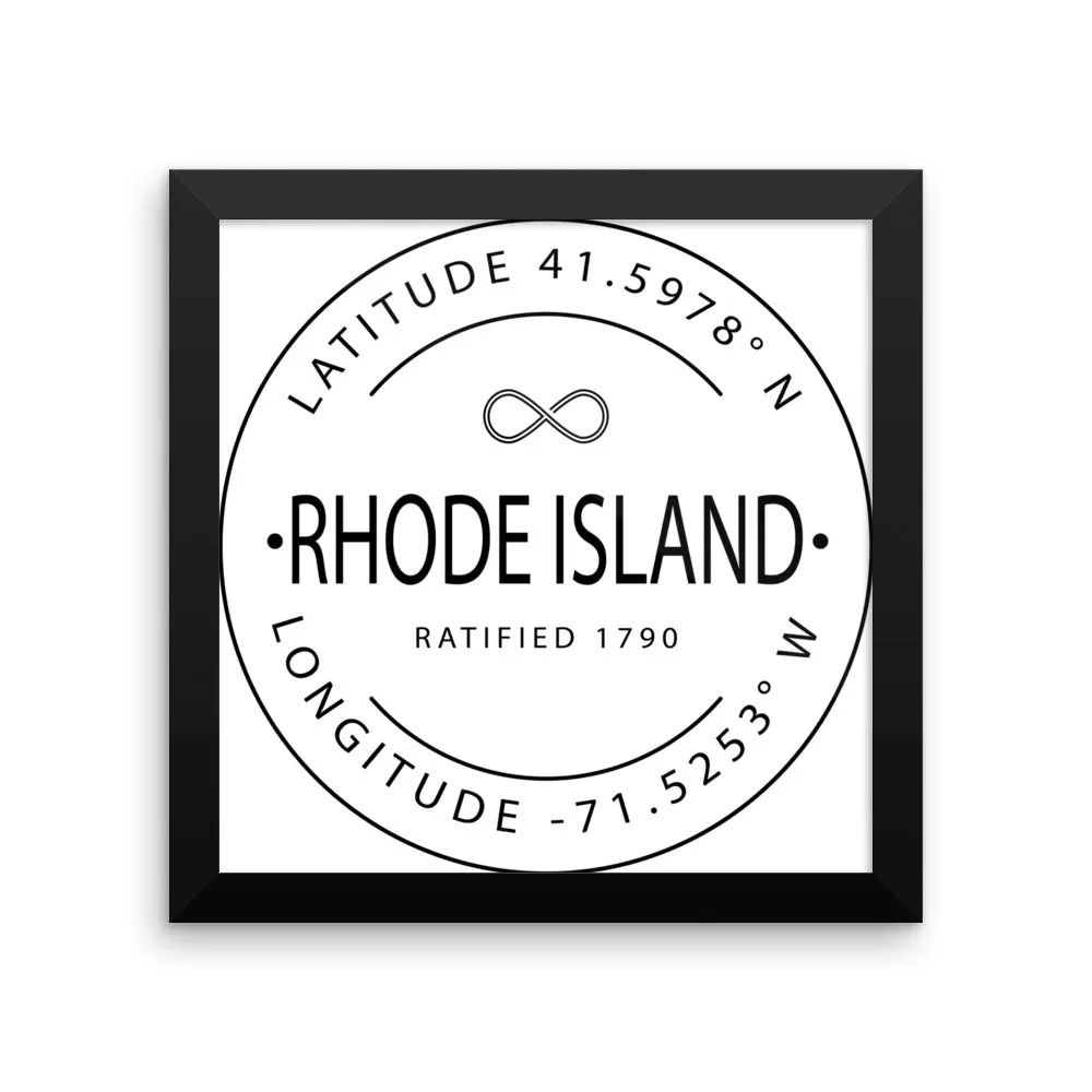 Rhode Island - Framed Print - Latitude & Longitude