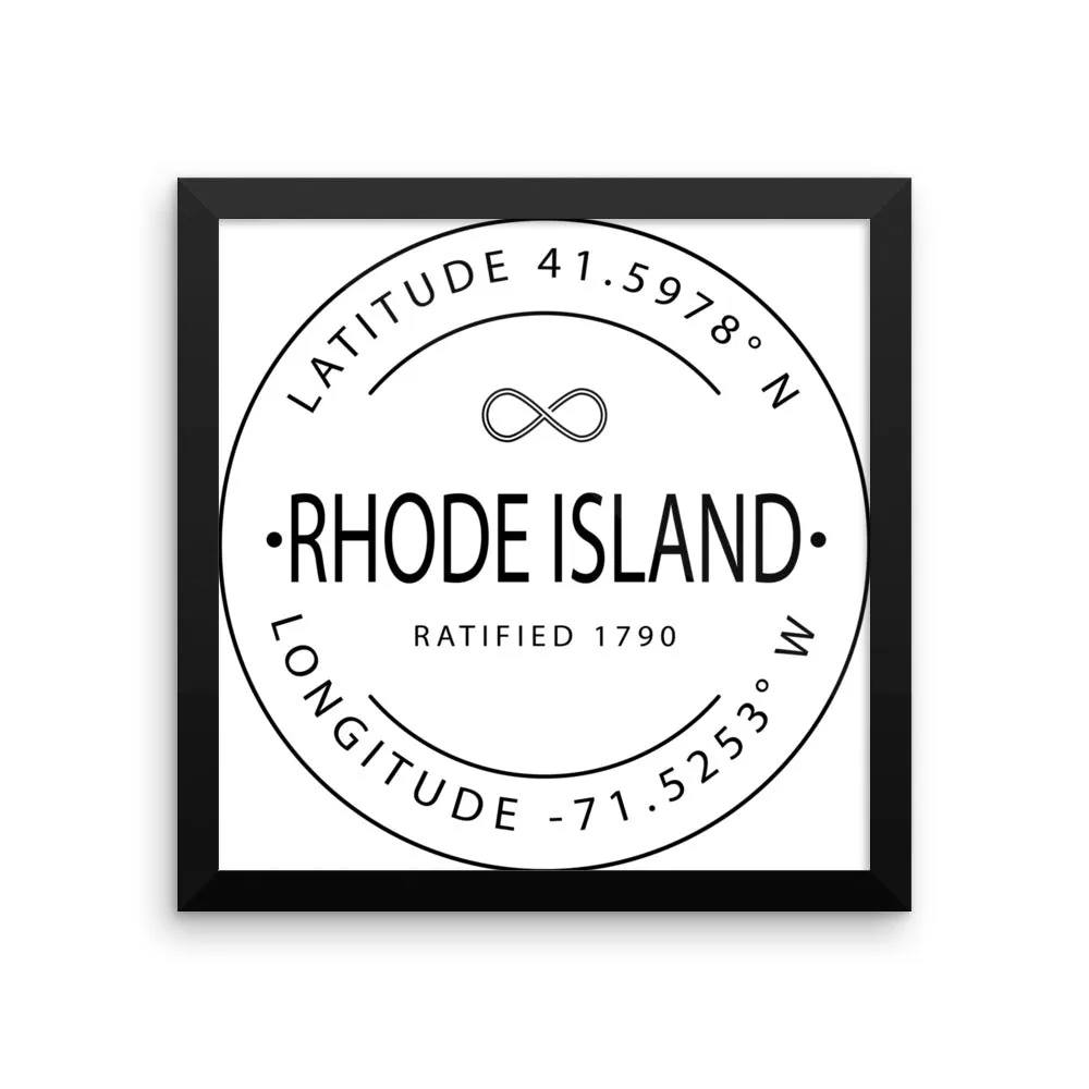 Rhode Island - Framed Print - Latitude & Longitude