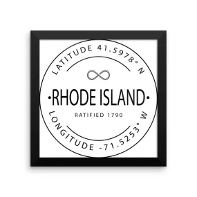 Rhode Island - Framed Print - Latitude & Longitude