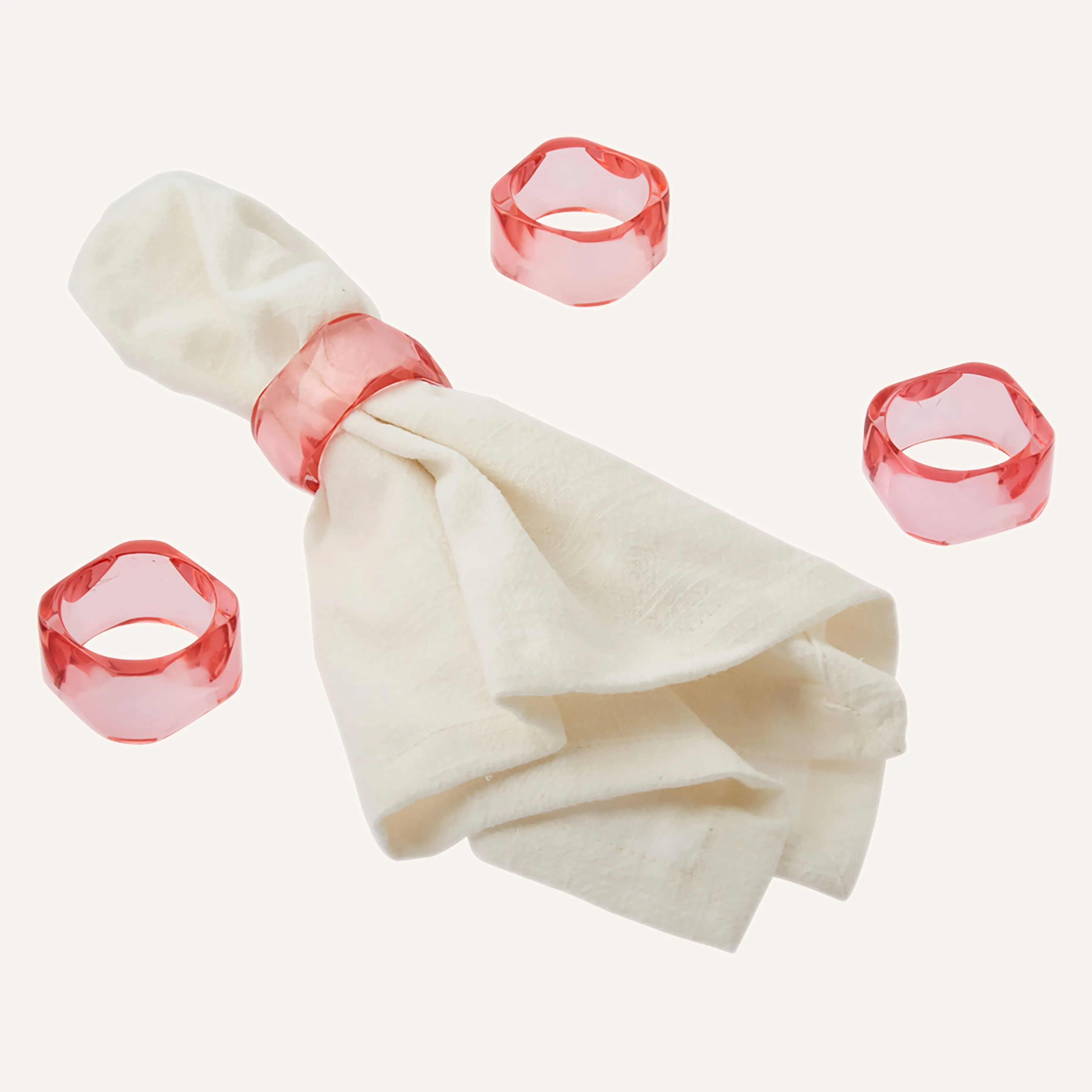 Rhodochrosite Gem Napkin Rings