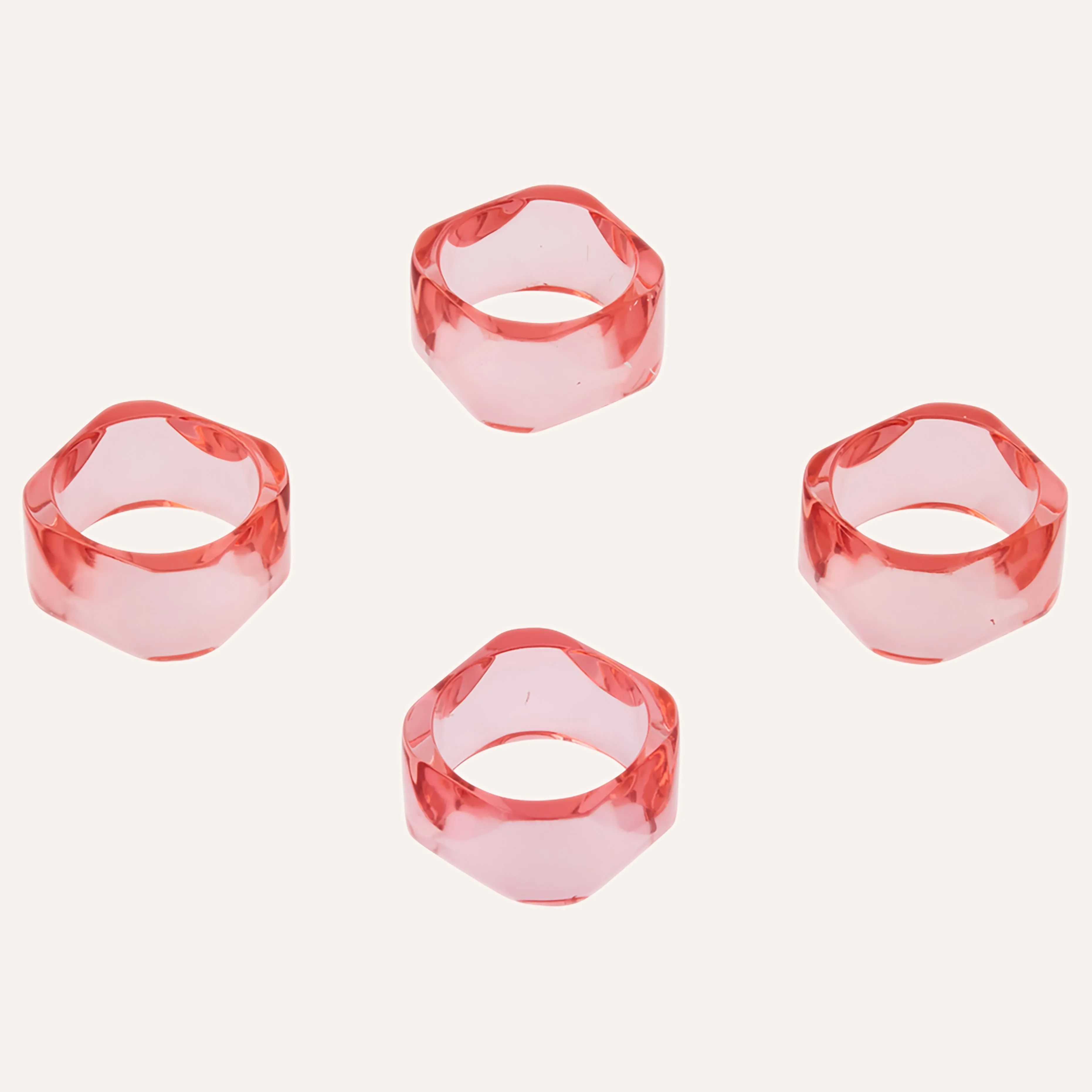 Rhodochrosite Gem Napkin Rings