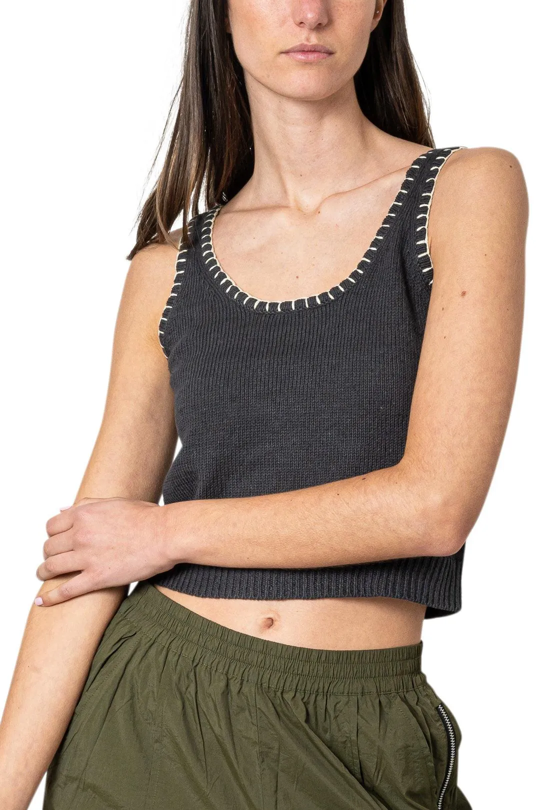 Ribbed linen top