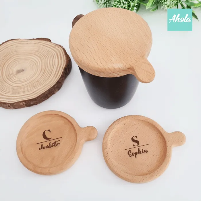 【Rowan】Engraved Wooden Cup Lid / Coaster 刻字櫸木杯蓋 / 杯墊