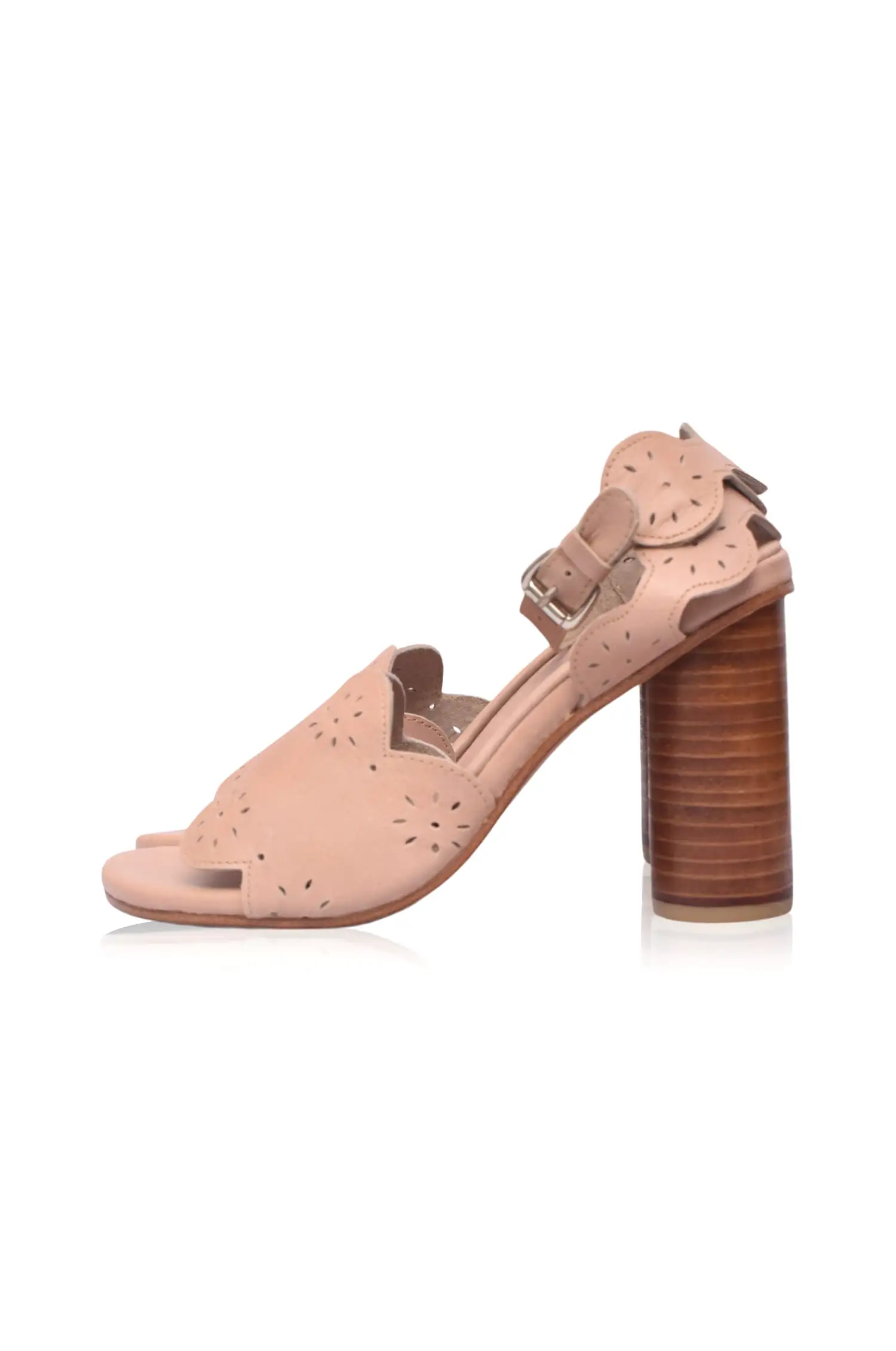 Sakura Block Heel Leather Sandals